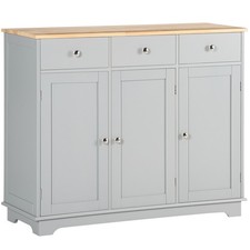 Buffet Cabinet, Coffee Bar Cabinet with 3 Drawers, Gray