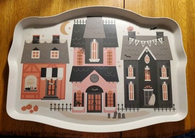 My Mind's Eye Halloween Haunted Village 17x12 Melamine Bamboo Fiber Tray Platter