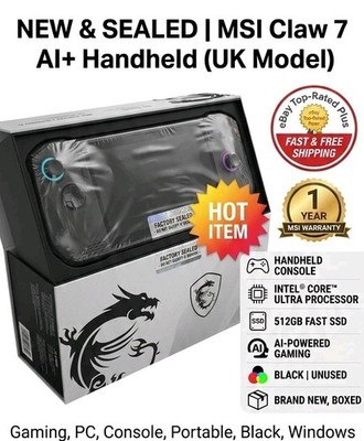 MSI Claw 7 AI+ GEN 2 Handheld Gaming PC 32GB 512GB Lunar Lake A2VM-007UK NEU