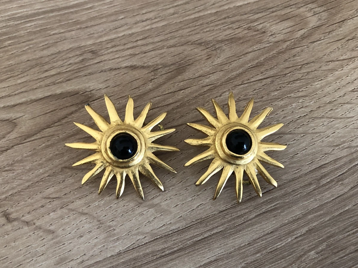Boucles D'oreilles Design Cœur Martelé EDOUARD RAMBAUD Vintage Années 80 - Doré Clips France