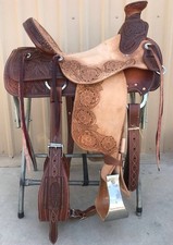 Horse Saddle Western Leather Wade Tree A Fork Work Ranch Roping Trail Tack