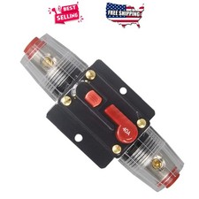 40A Car Audio Circuit Breaker Inline Fuse Holder Manual Reset 12V 24V DC Pane...