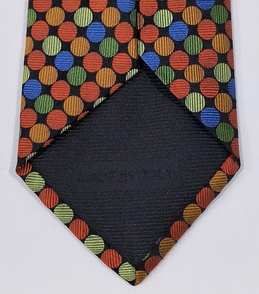 Gianni Orvietto Necktie Tie 100% Silk Multi Colored Polka Dot Pattern Italy 61" - Image 3 of 4
