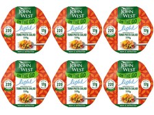 6 x John West On The Go Light Mediterranean Tuna Pasta Salad 220G