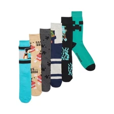 Minecraft Men's Crew Socks, 6-Pack