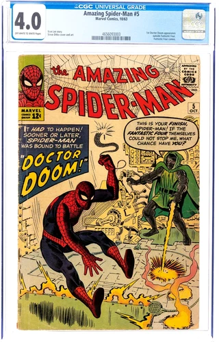 Amazing Spider-Man #5 With Doctor Doom- CGC 4.0 OW/W Pages - FREE SHIPPING