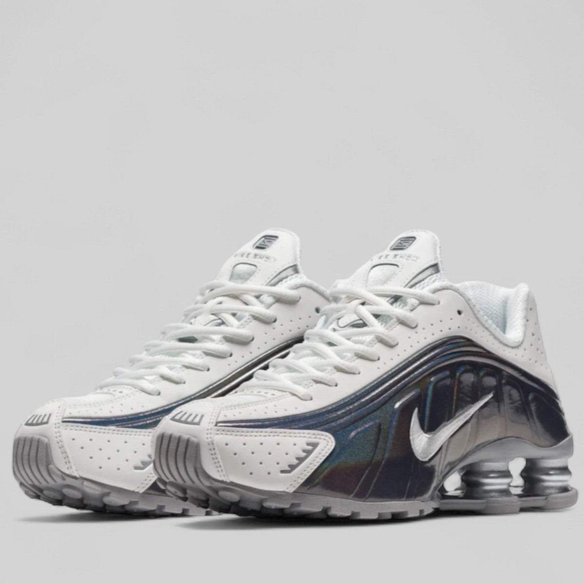 Nike Women Shox R4 White Iridescent Shoes US Size 7-8 | eBay