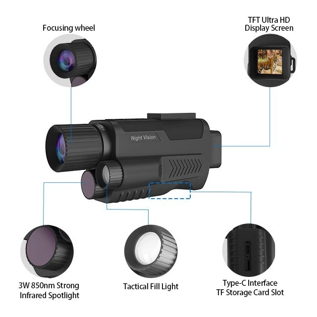 4K HD Digital Telescope Camera 40MP 8X Zoom 600M Infrared Night Vision Monocular - Image 3 of 4