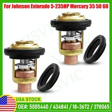 2pcs High-Quality Thermostat with Gasket for Johnson Evinrude Outboard Motors