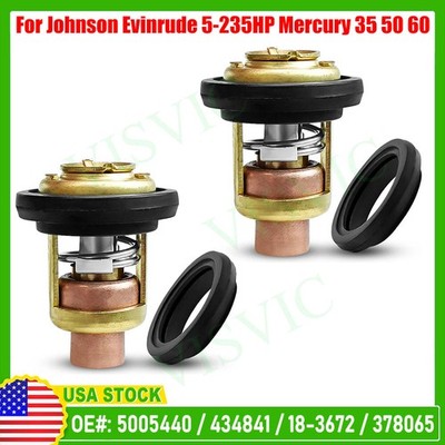 2pcs High-Quality Thermostat with Gasket for Johnson Evinrude Outboard Motors