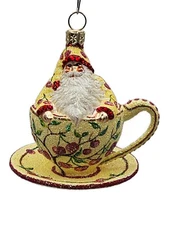 Patricia Breen Tea for Two Cherries Fruit Spring Holiday Ornament Tea Party CATZ