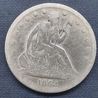1864 S Seated Liberty Half Dollar 50c Nicely Circulated #54321