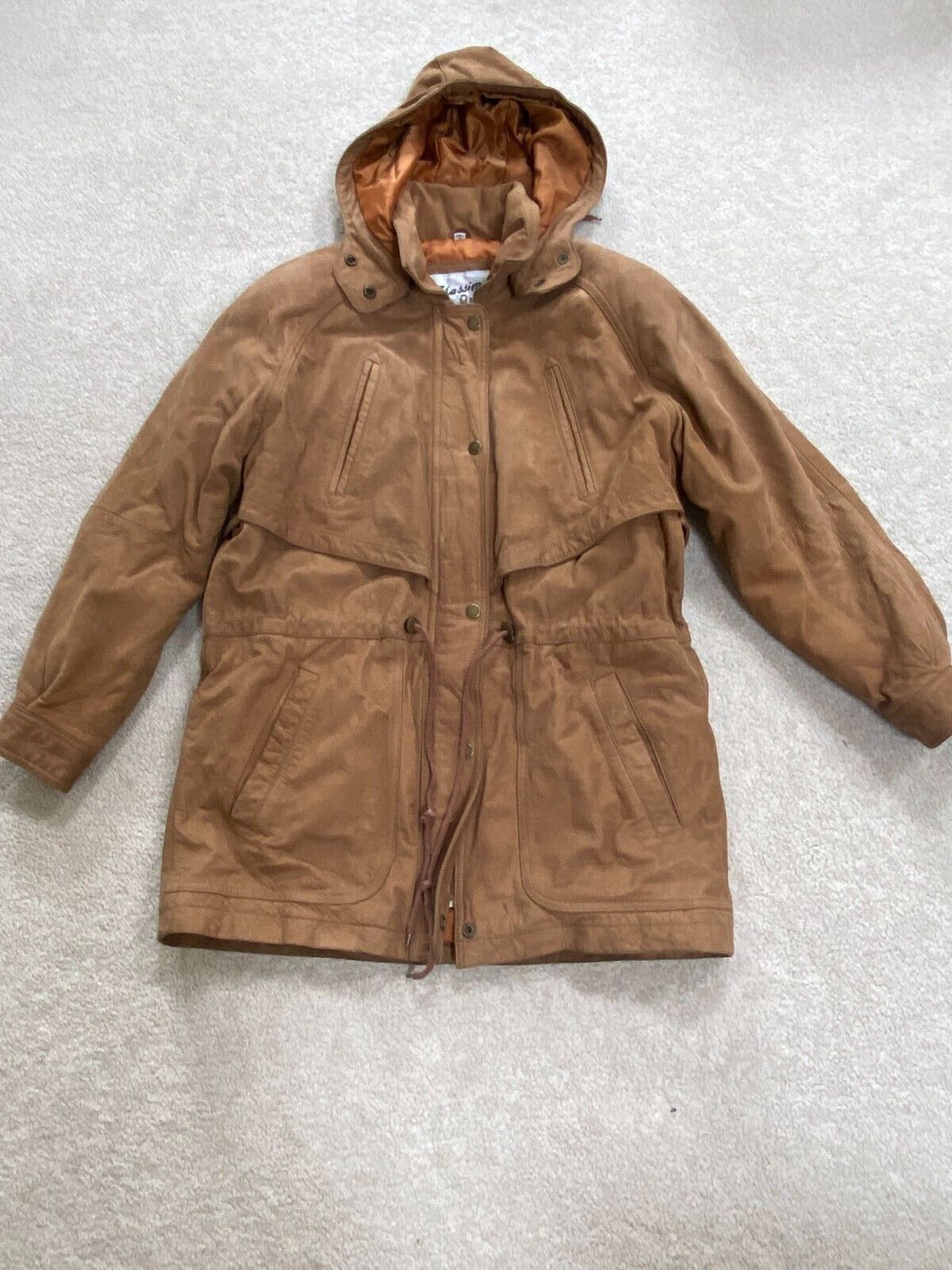Vintage Women Mossimo Tan Leather Jacket Small Ma… - image 1