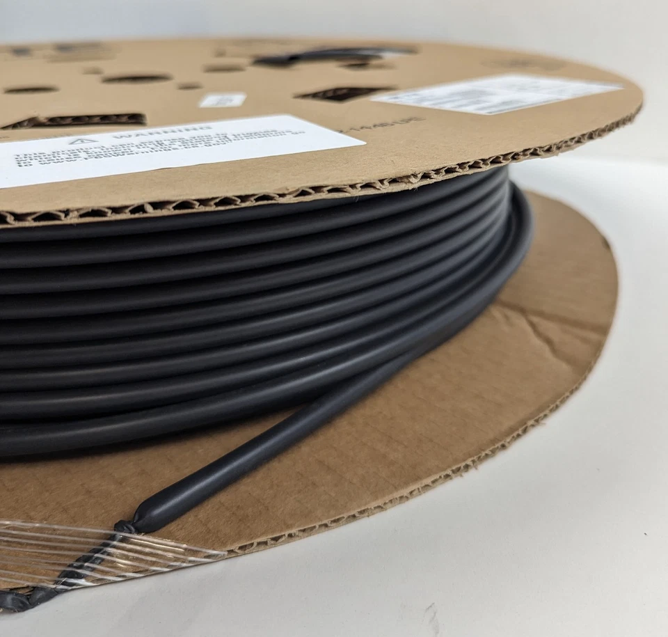 Tubo termorretráctil 75M 246 ft RNF-100-1/4-BK-SP carrete de poliolefina negro 1/4 pulgada 2:1 Foto 4 de 4