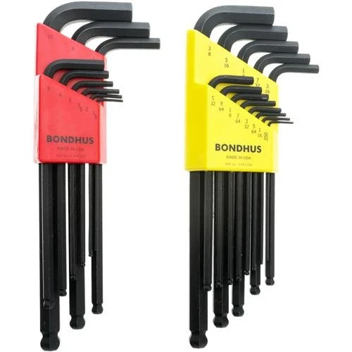 Allen Wrench Set Bondhus Protanium Steel Ball End L Shape 2 Pack Hand Tool NEW