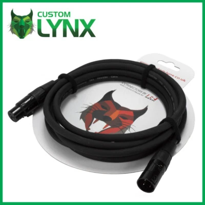 Rean Neutrik DMX Lighting Cable. 3 Pin Male XLR to Female XLR. PRO 1m/3m/5m/10m