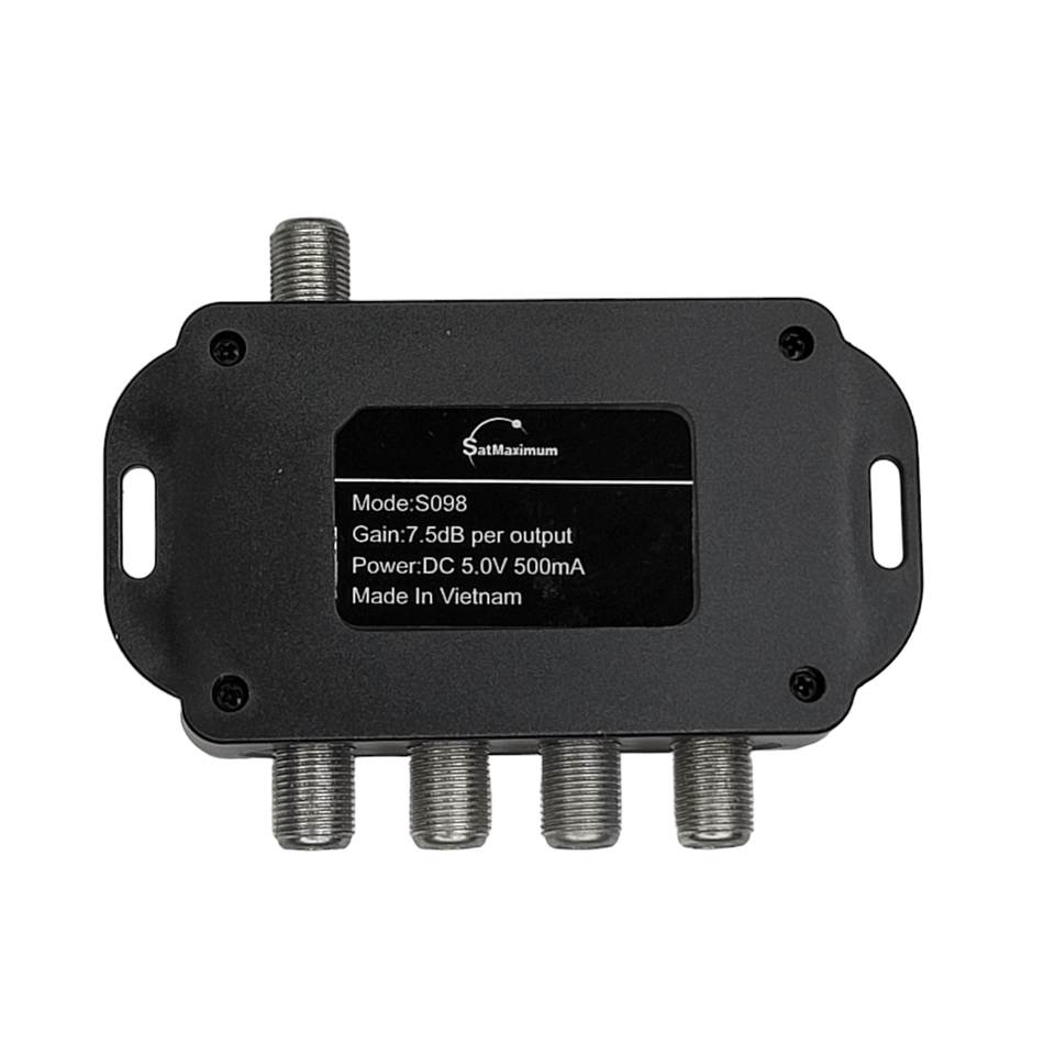 4 Ports TV Antenna Amplifier HDTV Cable Audio Video Signal Booster ...