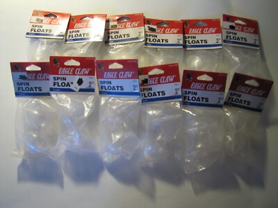 Eagle Claw Clear Spin Floats Model 07010-005   1 package of 2 floats 2 INCH