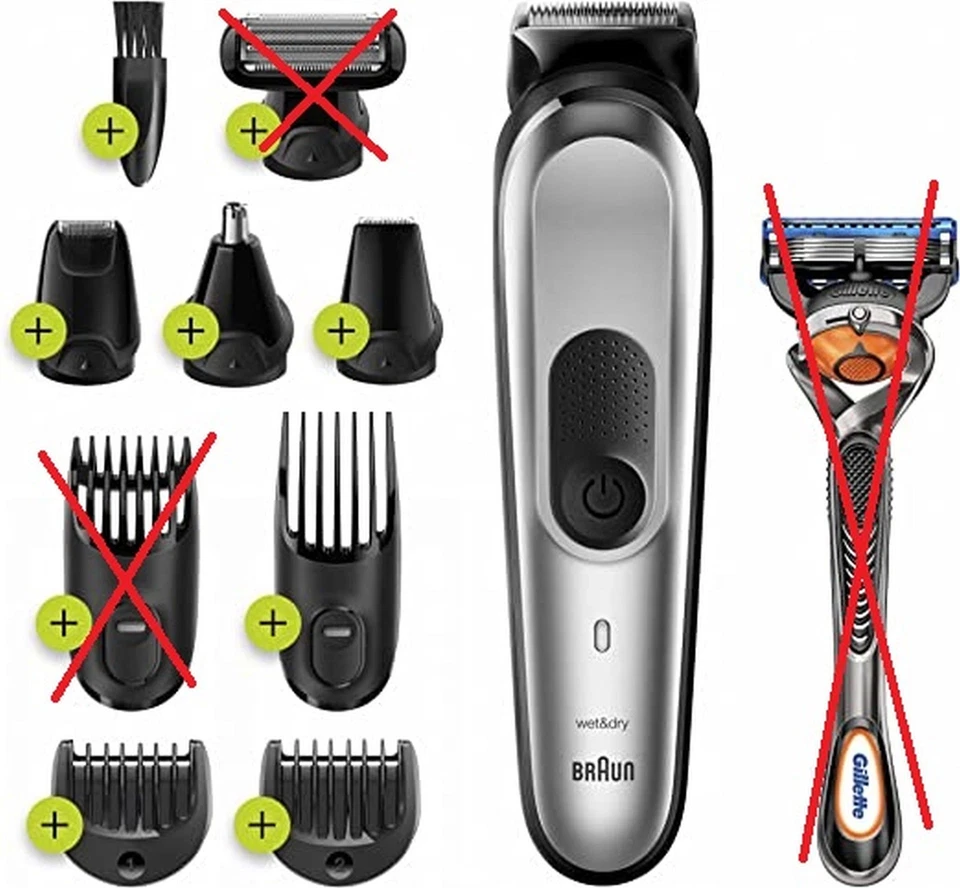 Braun MGK7220 10-in-1 Regolabarba Tagliacapelli Set Uomo, Grigio/Argento - Immagine 2 di 4