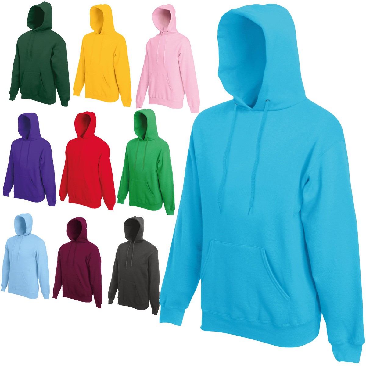 25 FRUIT OF THE LOOM HOODIE HOODED SWEATSHIRT SWEAT TOP WHOLESALE JOB LOT |  eBay