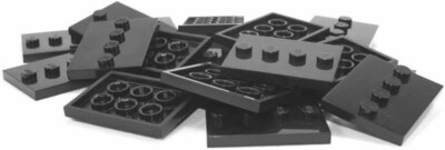 Lot of 50 LEGO Minifigure Stands Tile 3X4 Modified 4 Studs in Center 88646 Black