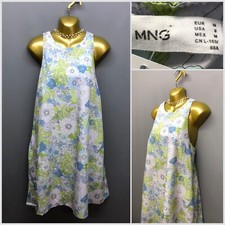 NEW MNG Pastel Floral Sleeveless Casual Dress Medium Side Pockets