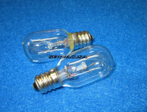 Light Bulb Screw In Type, 7/16 Base, 15W New Home, Janome, Brother, White (2) - Picture 1 of 2