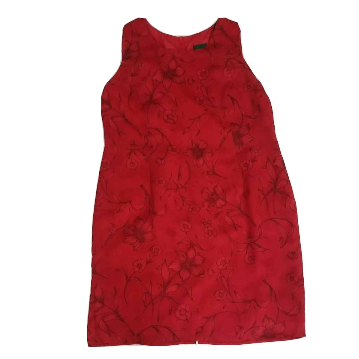 Women s C A Canda Dress Jacket Red Occasion Dress Floral Sleeveless UK 22
