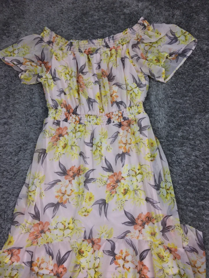 Lily Rose 连衣裙女式 XL 码花卉肩领高低流畅夏季 — 第 2/4 张图片