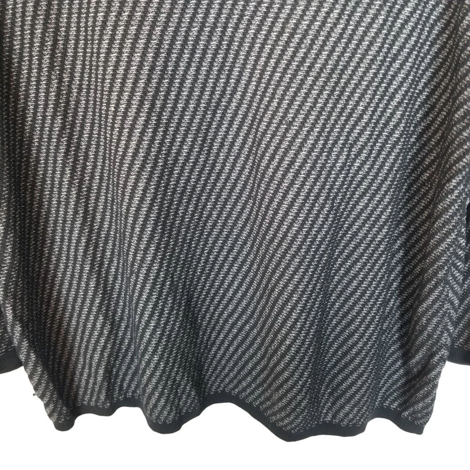 Eileen Fisher Womens S Gray Striped 3/4 Sleeves Bateau Neck Dolman Sweater - Image 3 of 4
