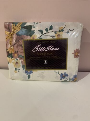 VINTAGE NOS BILL BLASS SPRINGMAID 1 TWIN FITTED SHEET RAPHAEL ROSE NEW - Foto 1 di 11