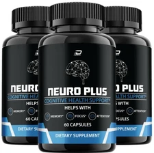 (3 Pack) Neuro Plus Brain Supplement - NeuroPlus for Memory, Focus, Attention