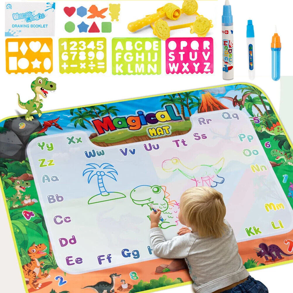 80X100cm Large Aqua Doodle Water Painting Drawing Mat Mess Free+Pen Kids  Toys