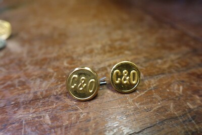 LOT OF 2 C&O RR BRASS BUTTON-FC CLOVER CO NY 1/2''