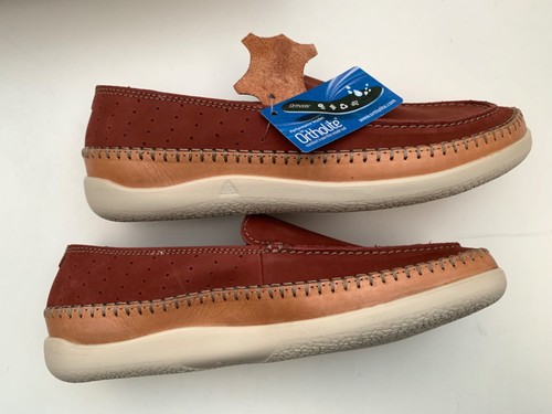 BNIB Clarks Veho Apron Nubuck Moccasin Navy Red 7.5 8 8.5 9 GUARANTEED ORIGINAL - Picture 6 of 24