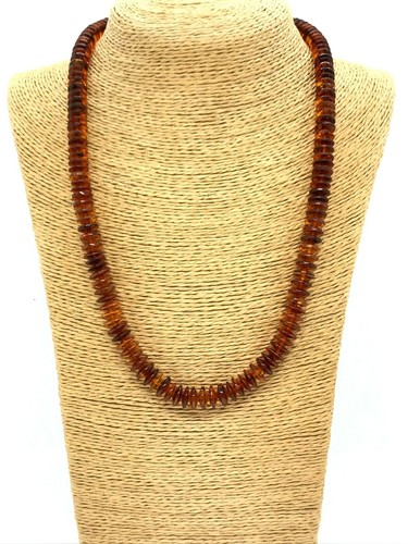 Baltic AMBER NECKLACE Gift Natural AMBER Disc Beads Ladies Jewelry 25,1g 16007 - Picture 7 of 12