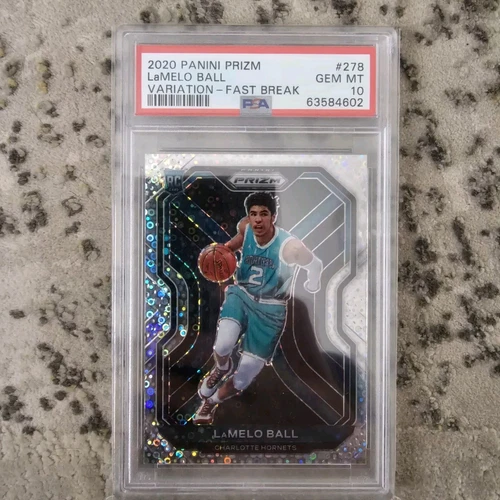 2020-21 PANINI PRIZM LAMELO BALL ROOKIE RC VARIATION FAST BREAK #278 PSA 10