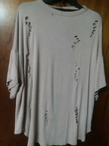 Deductions By Sirens Top. Tan With Holes As Styles. Tan With White Words. HAS... - Picture 3 of 5