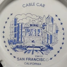 San Francisco California Cable Car Vintage Ashtray 5"