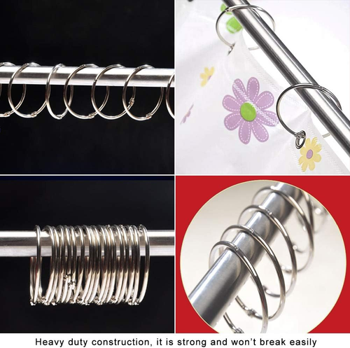 Coideal Large Shower Curtain Rings Open, 20 Pcs Metal Curtain Hooks 50Mm Big Cir - Picture 3 of 12