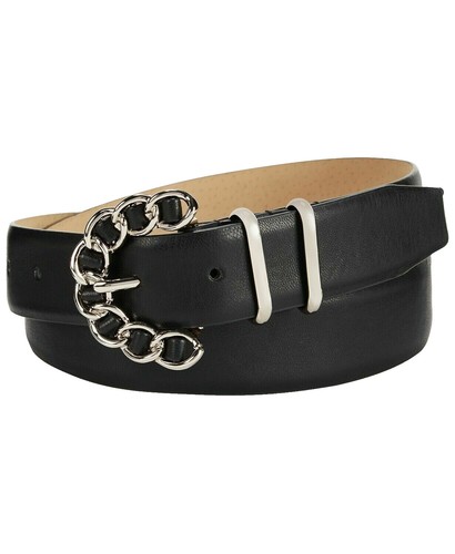 Bebe 2 for 1 Belt Set Gold Chain and Black Solid Belts Size  display picture 2