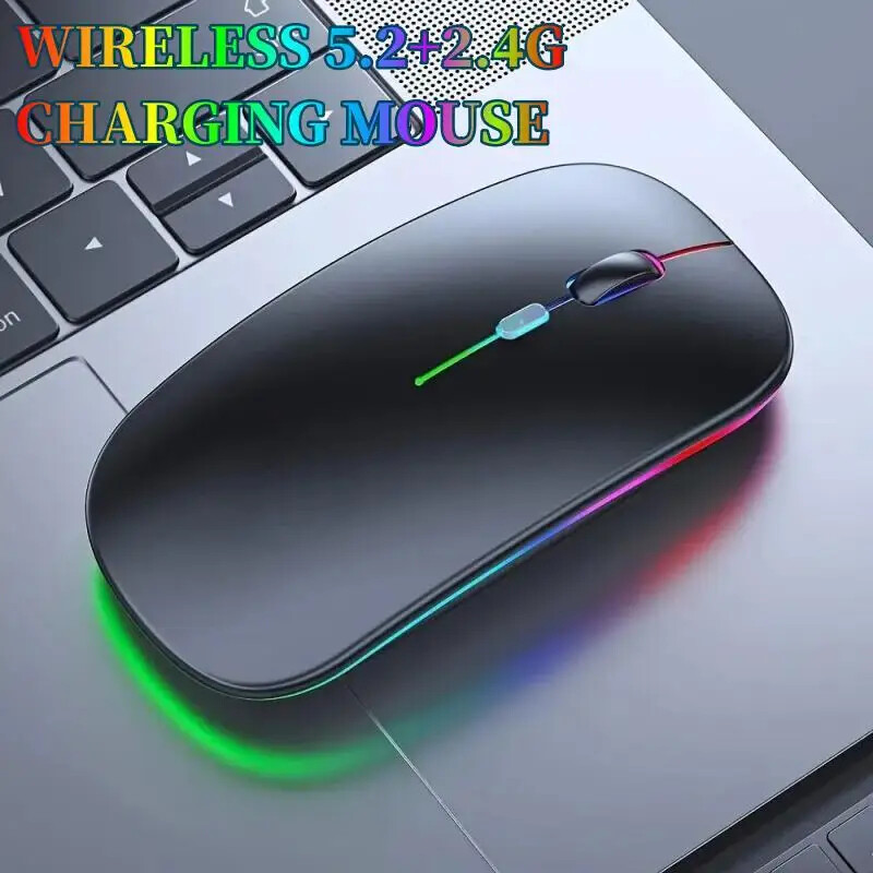Wireless RGB Gaming Mouse with Backlight, Rechargeable USB for PC Laptop-image