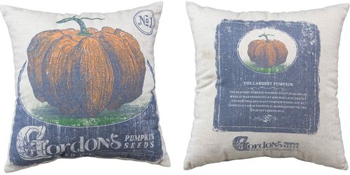 Pumpkin Seeds Vintage Style Harvest Throw Pillow Primitives by Kathy 16 x 16