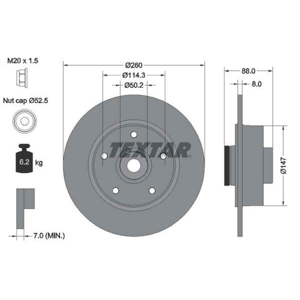 Textar 2X Bremsscheibe 92196003-image