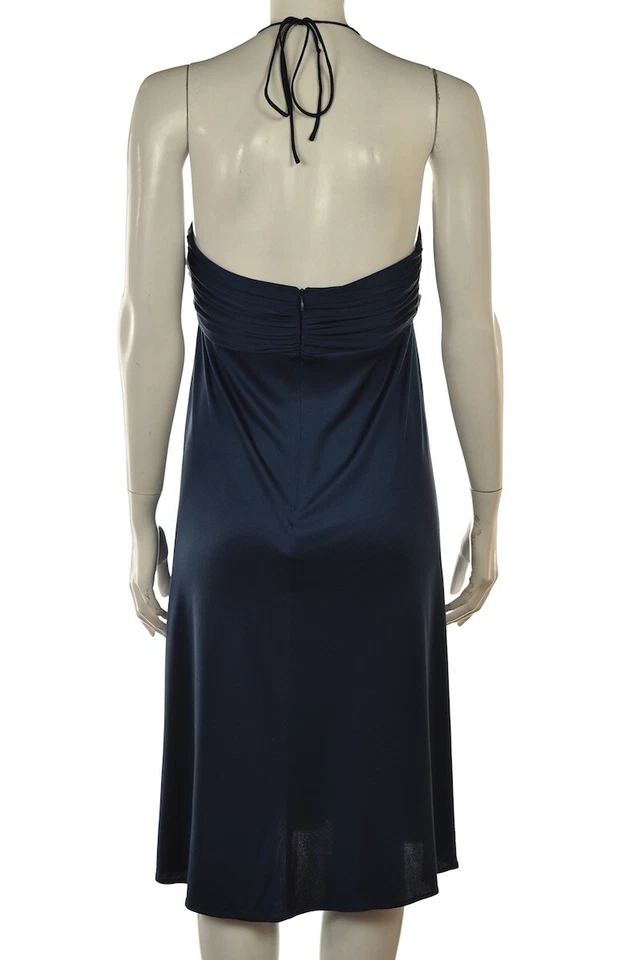 Vestido para mujer Foley + Corinna talla L azul funda cintura imperio midi halter seda Foto 2 de 4