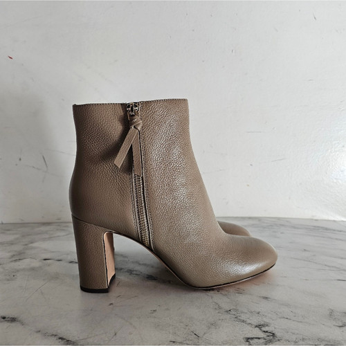 Kate Spade Knott Zip Rustic Brown Heel Leather Boots 8.5 New With Box