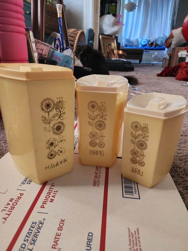 Vintage Lustroware Spanish Canister Set of 3