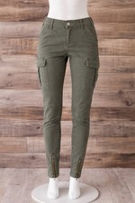 Free People Women Olive Green Skinny Cargo Pants Zipper Ankle Size 27 61855