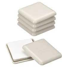 8Pcs Furniture Sliders 1-4/7" Plastic Self-adhesive Square Sliding Pad Grey