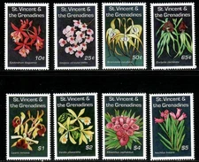 St. Vincent 1994 - Orchids, Flowers - Set of 8 Stamps - Scott #2035-42 - MNH
